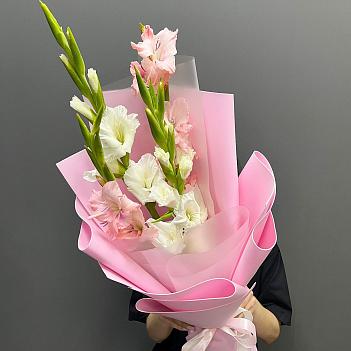 Микс из 5 гладиолусов в розовом фоамиране