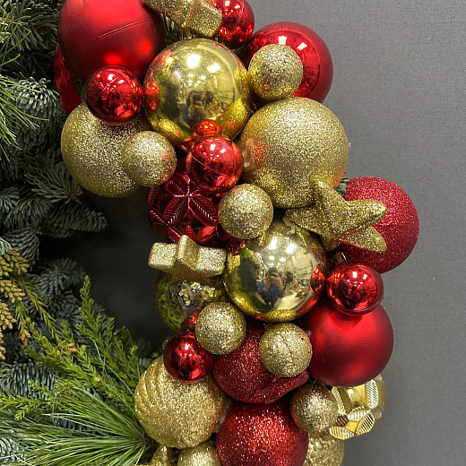 Венок из нобилиса и мережки с односторонним декором с доставкой в Москве