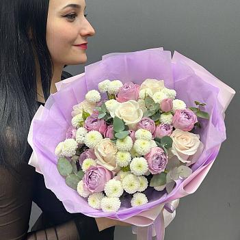 Микс из роз и хризантем 