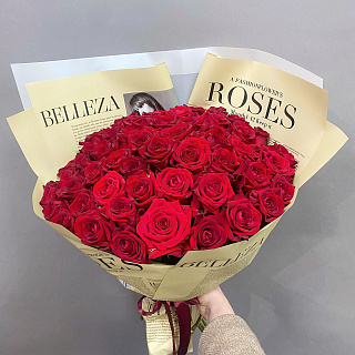 Букет из 51 красной розы ( 70 см)