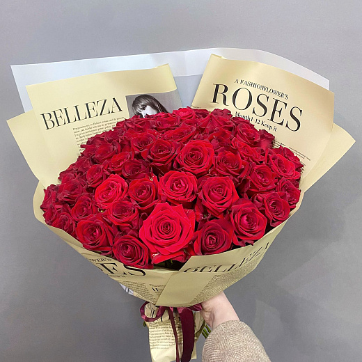 Букет из 51 красной розы ( 70 см)