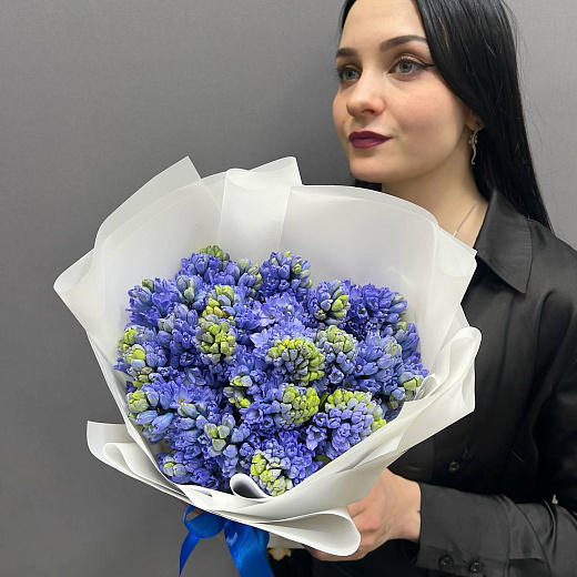 Букет из 25 синих гиацинтов по лучшей цене в Москве Букет из 25 синих гиацинтов с доставкой в Москве