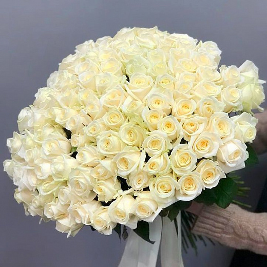 Розы белого цвета, 151 штука (70 см)