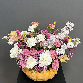 Композиция в тыкве с маттиолой