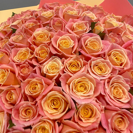 Букет из 101 розы Мисс Пигги ( 50 см)