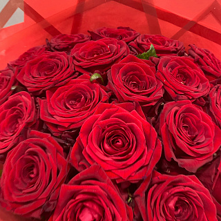 Букет из 19 красных роз ( 50 см)