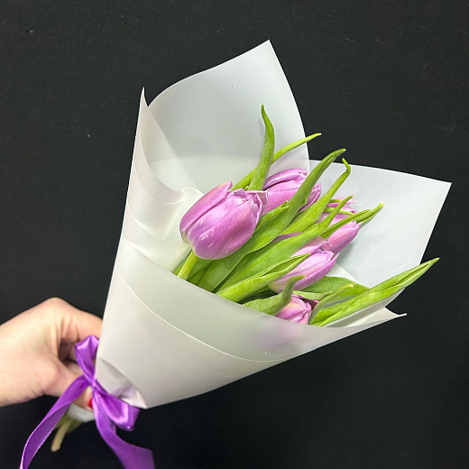 Букет из 5 пионовидных тюльпанов Дабл Прайс с доставкой в Москве