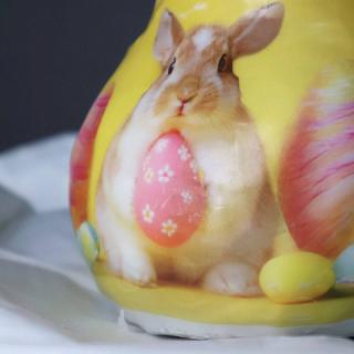 Луковица амариллиса в воске с рисунком (пасхальный заяц) + крафтовый пакет