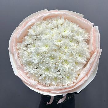 Монобукет из белых кустовых хризантем (15 шт)