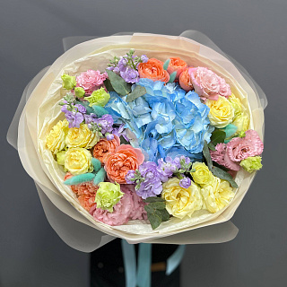 Дофаминовый букет в круглой упаковке