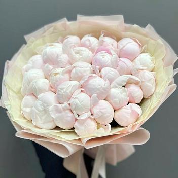 Букет из 29 нежных пионов Гардения