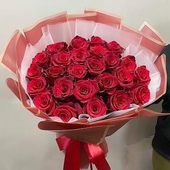 Букет из 25 красных Эквадорских роз ( 60 см)
